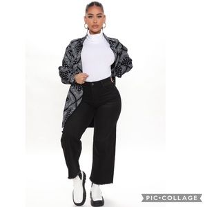 👖Stretch denim wide leg ankle jeans